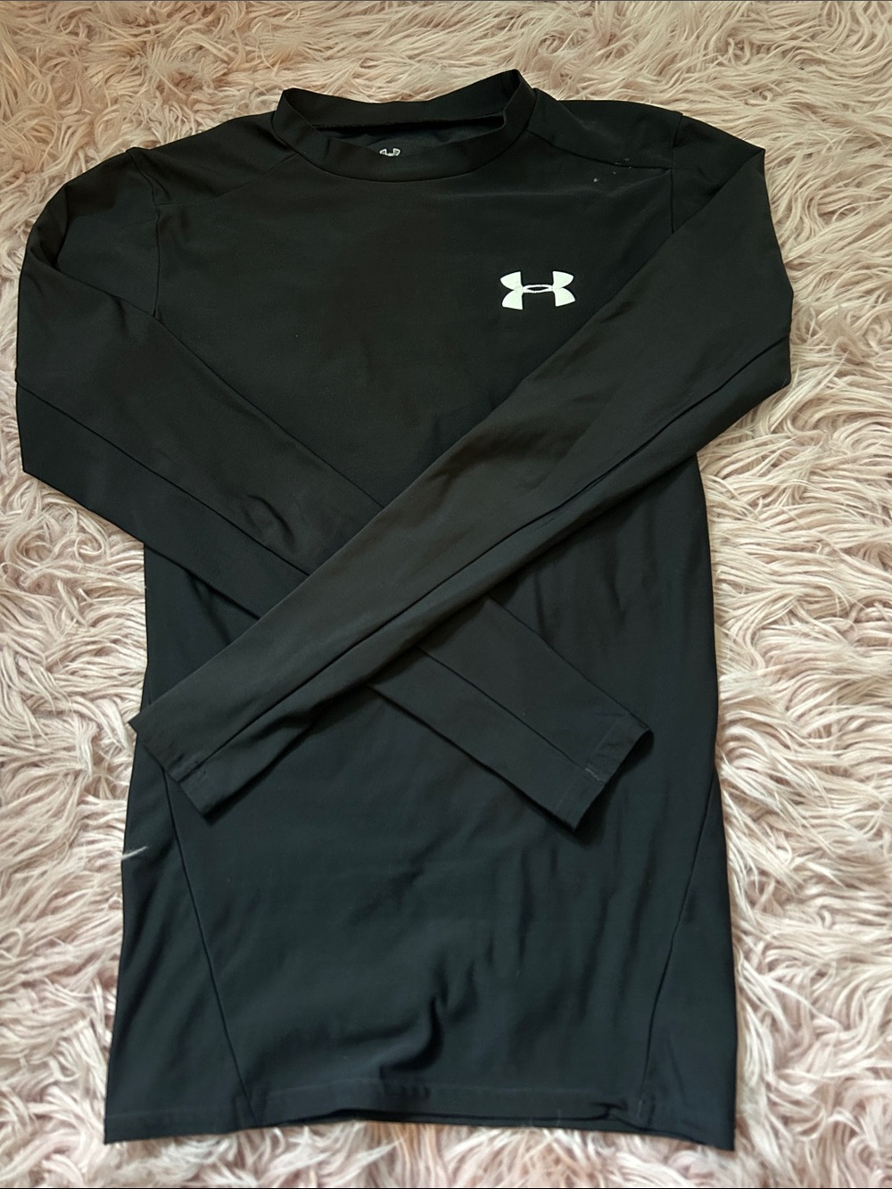 Under Armour Black Long-Sleeve Training Top with White Logo
